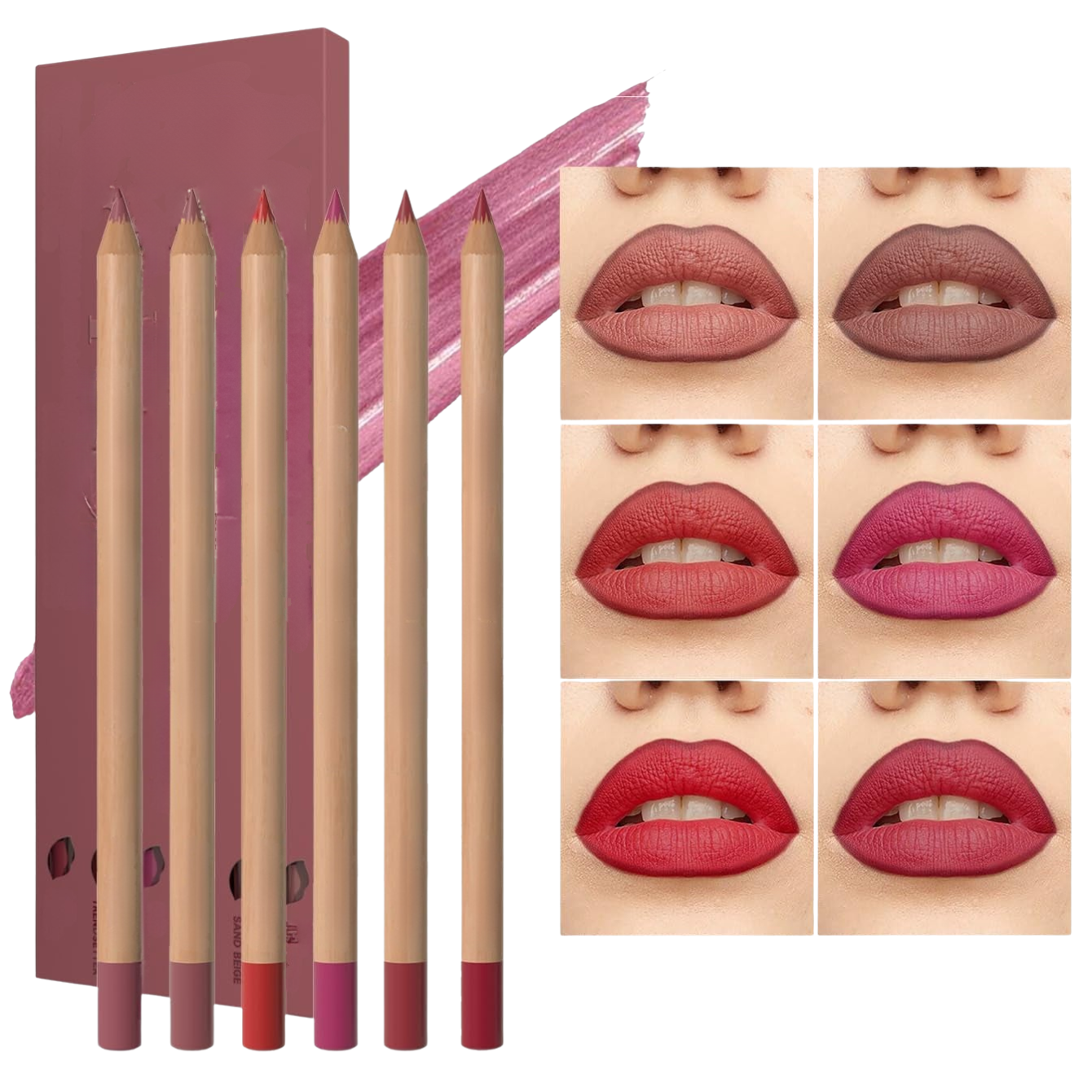 Velvet Nude Lip Liner Set – Waterproof Matte Lip Pencil